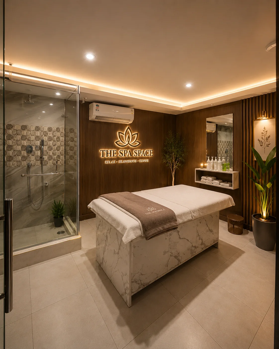 Spa massage room at The Spa Space in Sector 14 Gurgaon